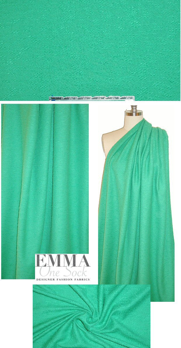 Italian jade cotton boucle' sweater knit 1.33 yds