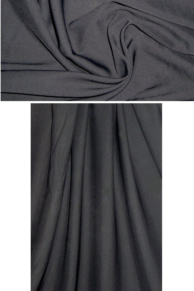 The0ry twill weave visc/silk - black FLAWED