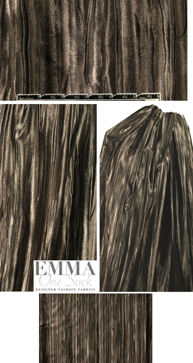 Italian textured earthtone velvet backed with black