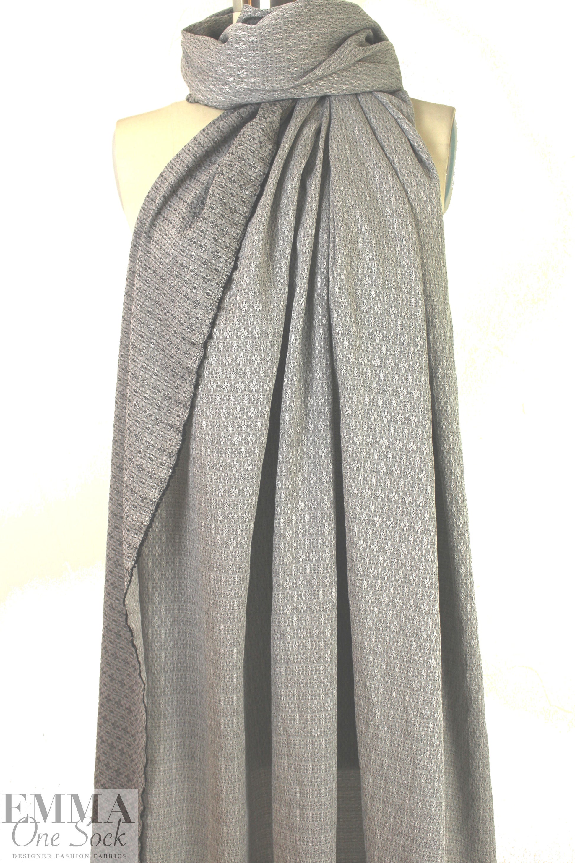 NY designer viscose drapey jacquard woven - gray