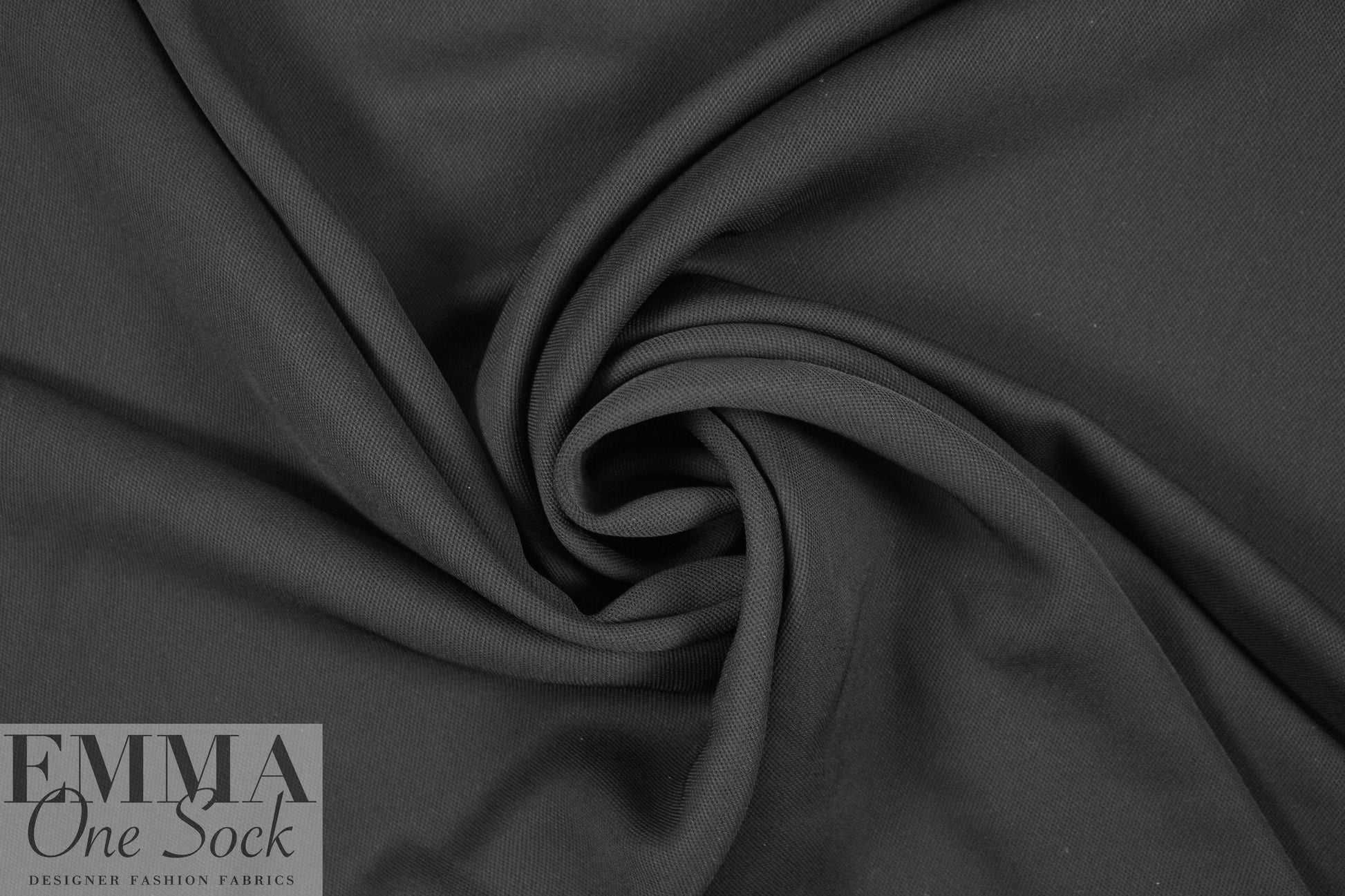 Italian black hi-tech textured viscose woven