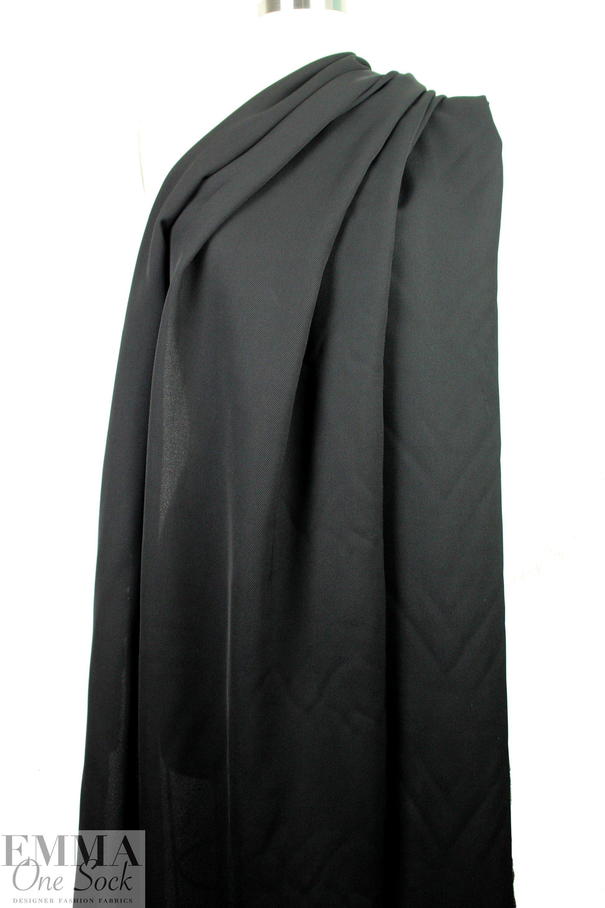 Italian black hi-tech textured viscose woven 1.625 yds