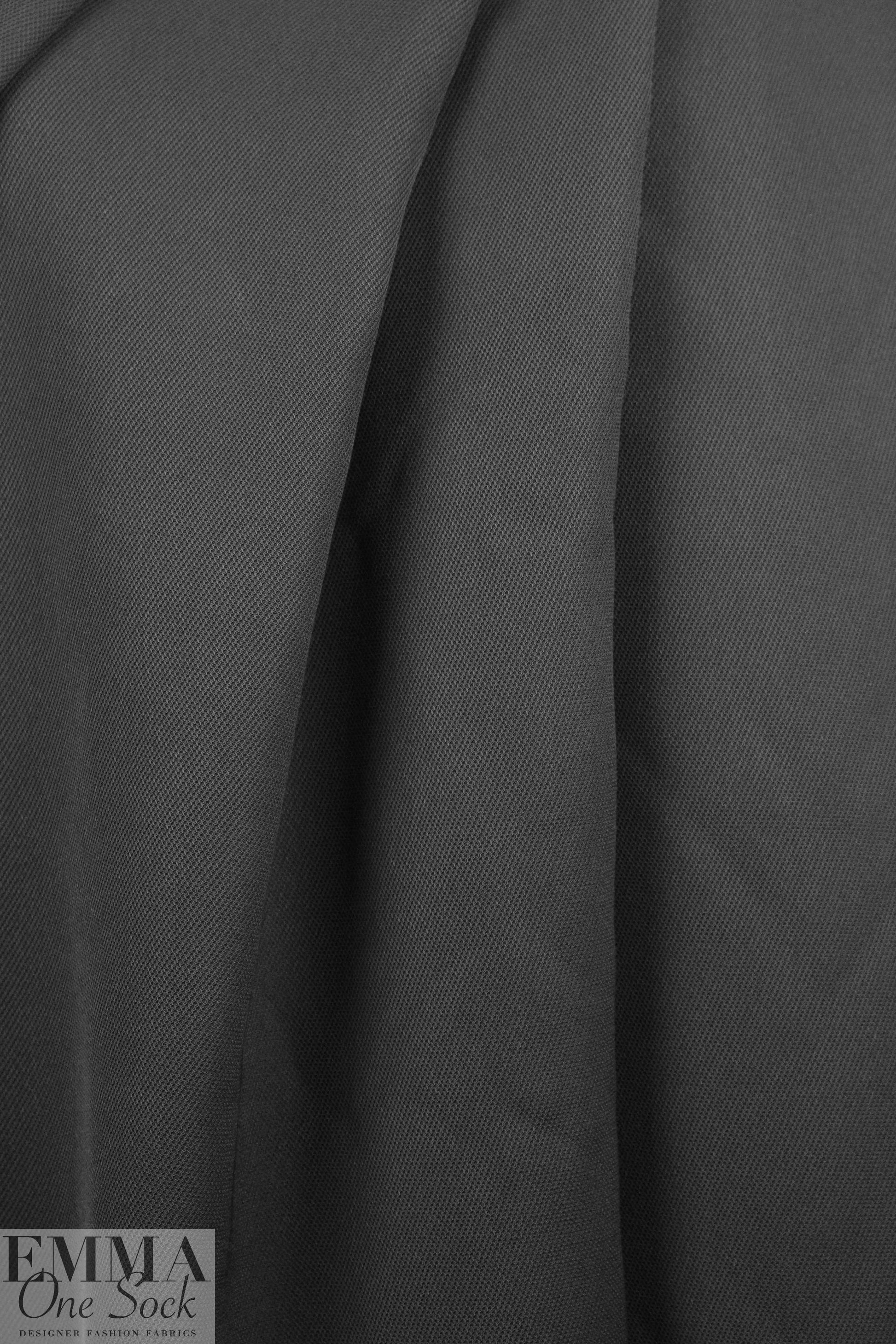 Italian black hi-tech textured viscose woven 1.625 yds