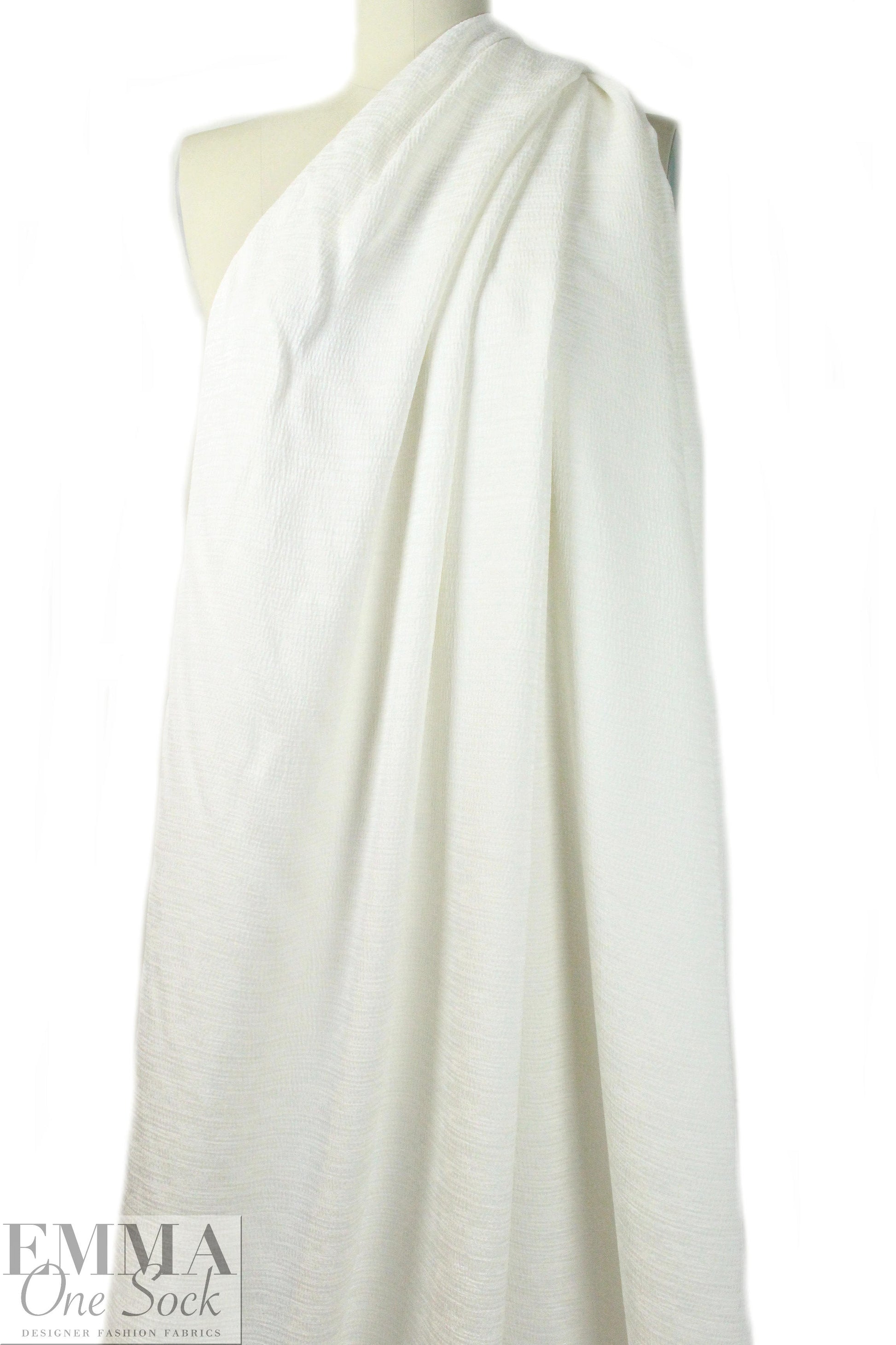NY designer 'hammered' 'str. viscose woven - creamy white 1 yard