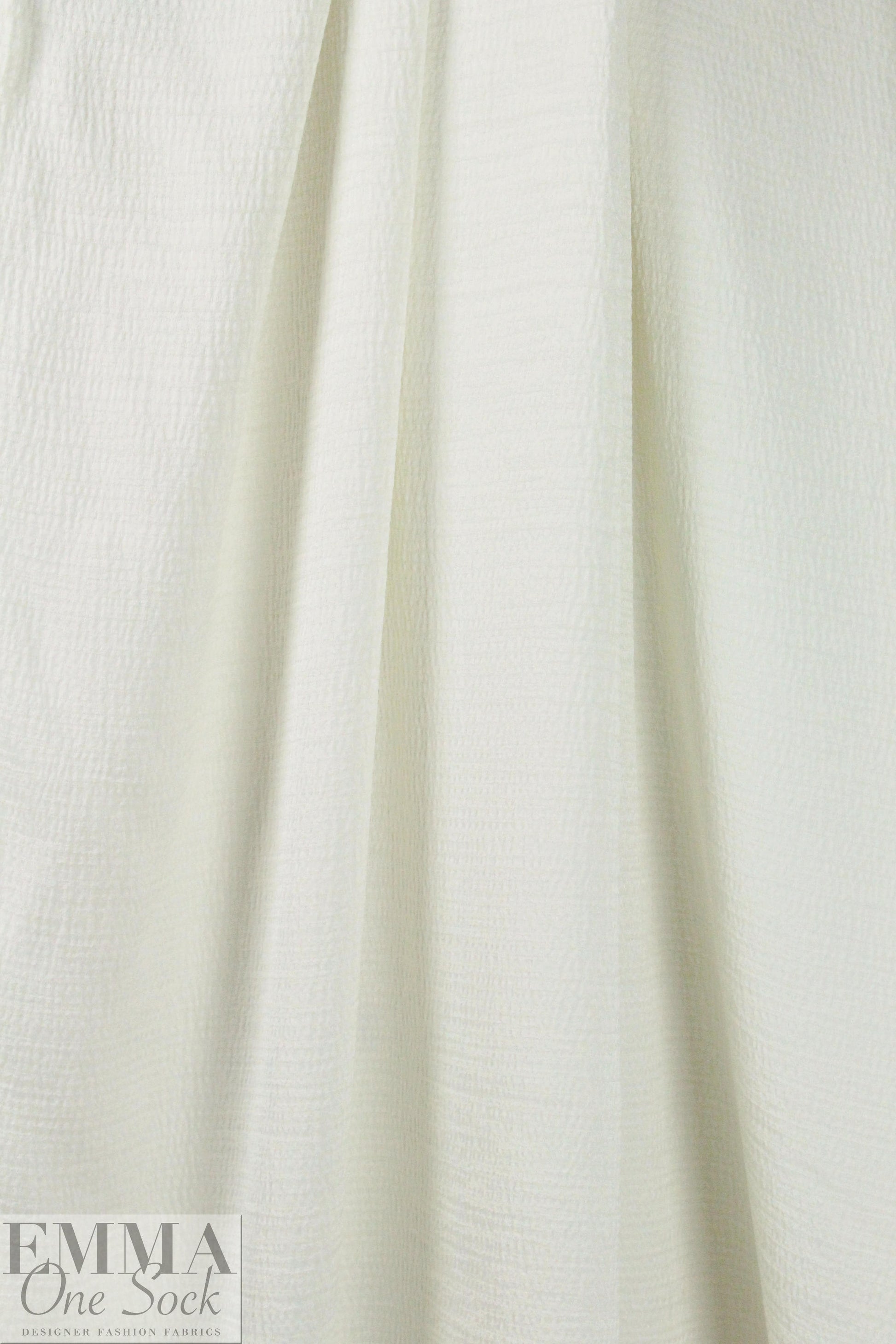 NY designer 'hammered' 'str. viscose woven - creamy white