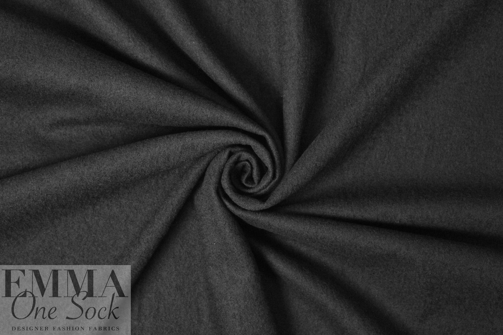 CA designer felted wool/silk woven - black 1.5 yds