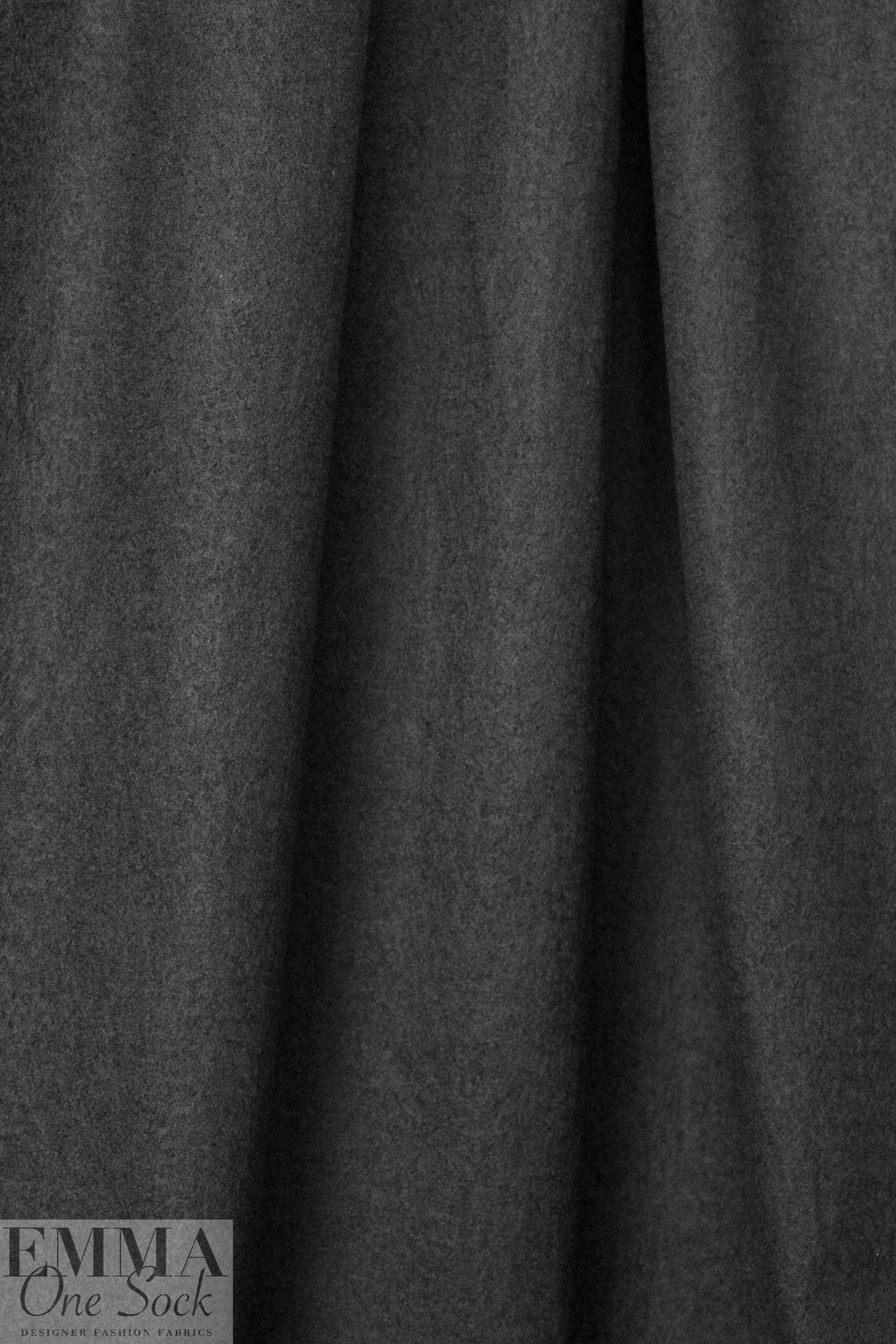 CA designer felted wool/silk woven - black 3 yd