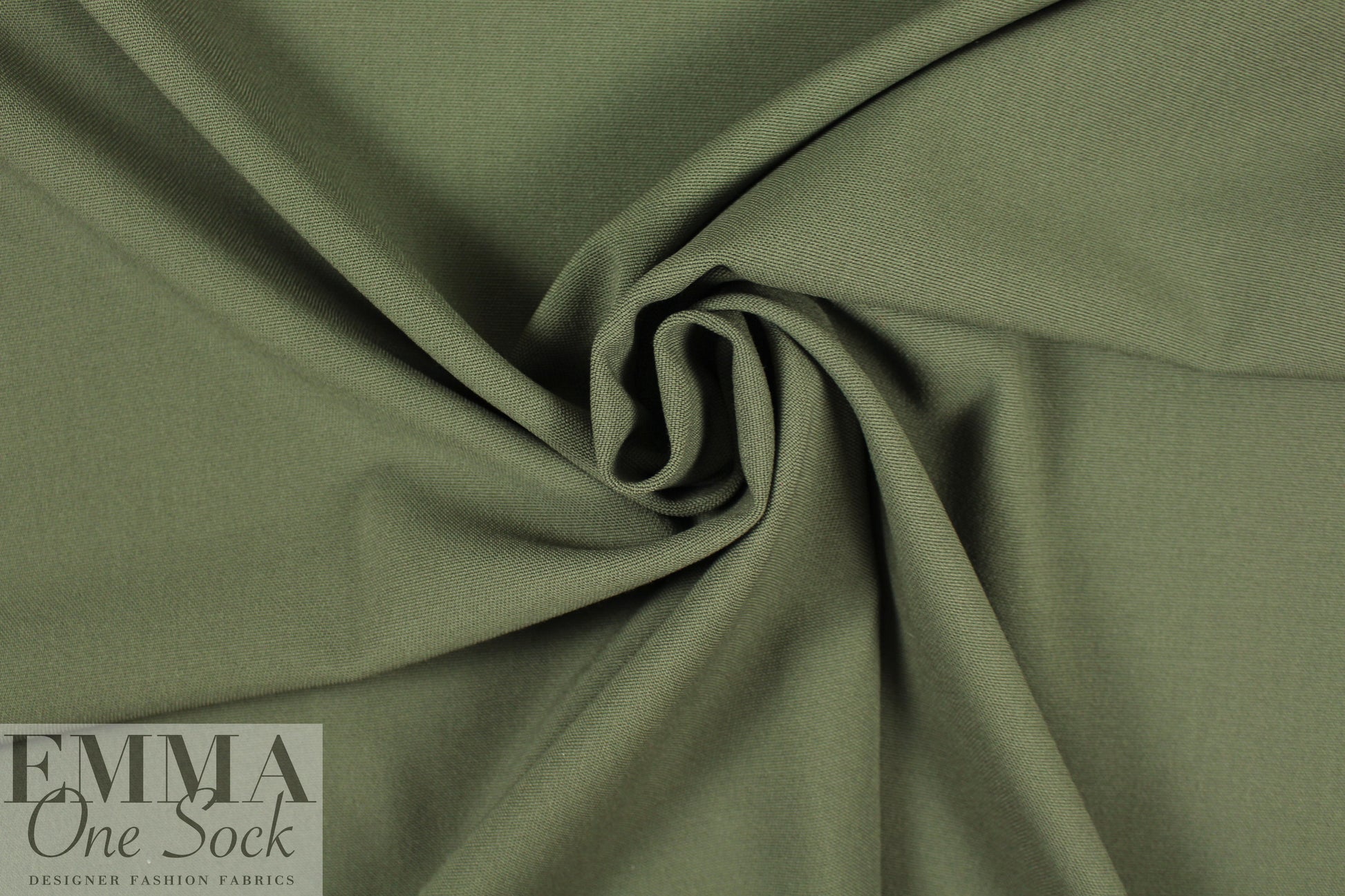 Italian textured wool stretch twill - loden