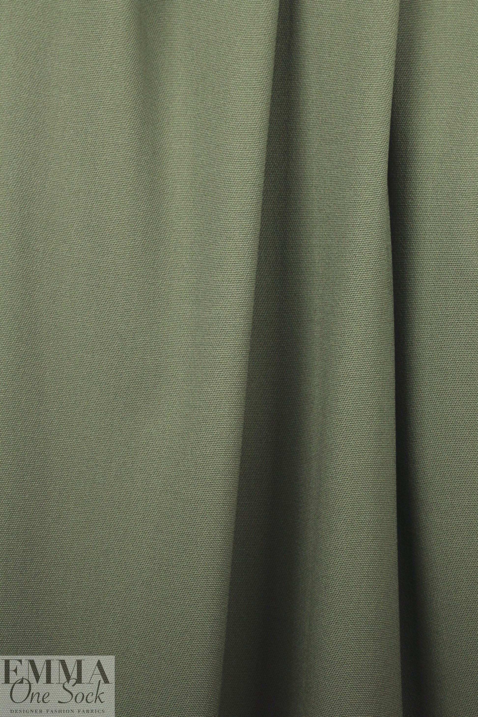 Italian textured wool stretch twill - loden