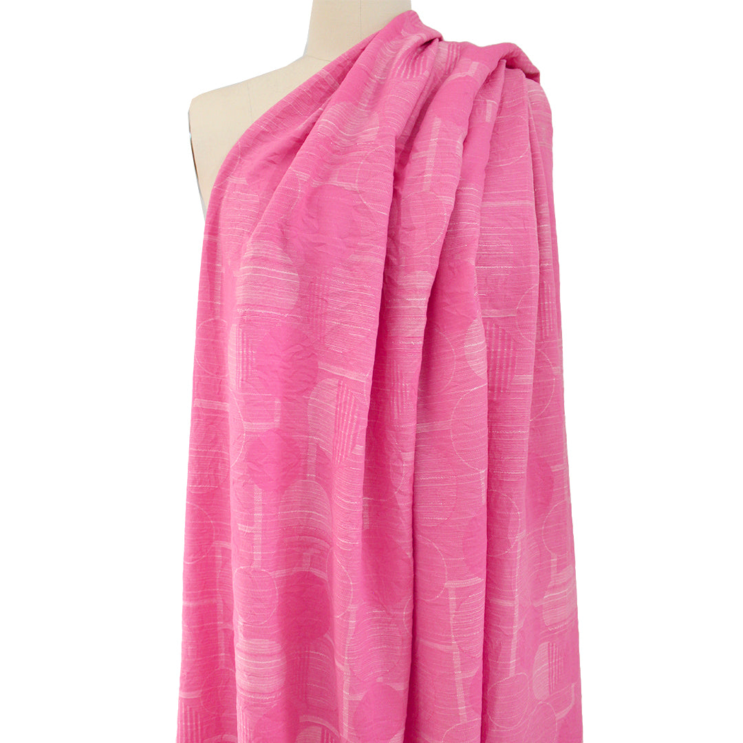 Italian 'pink Malibu' light weight jacquard woven 1 yard