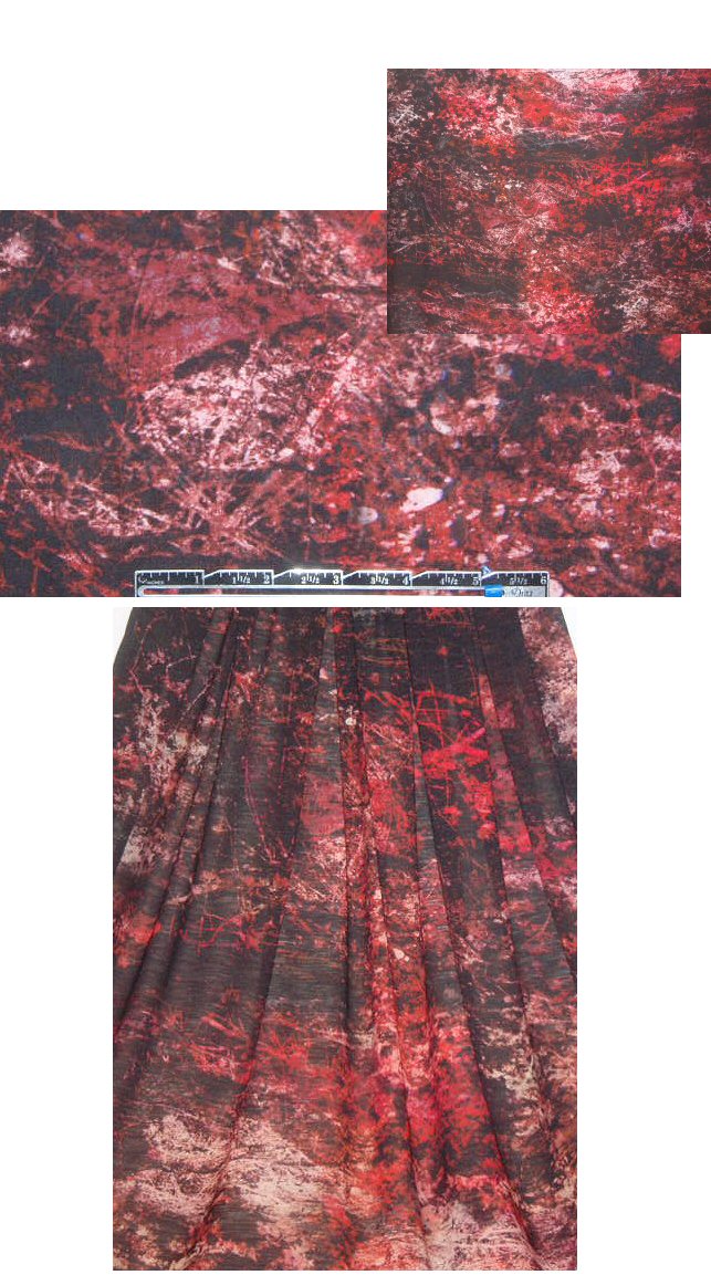 The0ry burgundy deep forest abstract rayon challis 2 yd