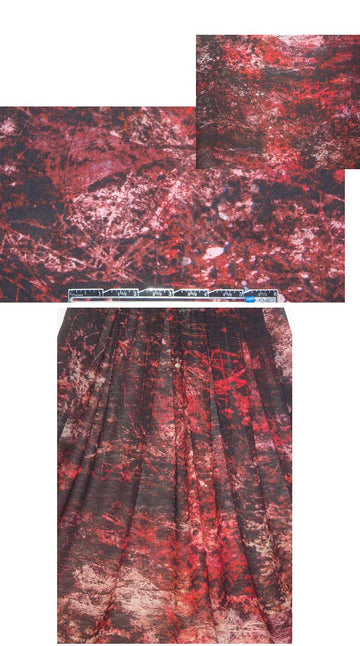 The0ry burgundy deep forest abstract rayon challis 2 yd