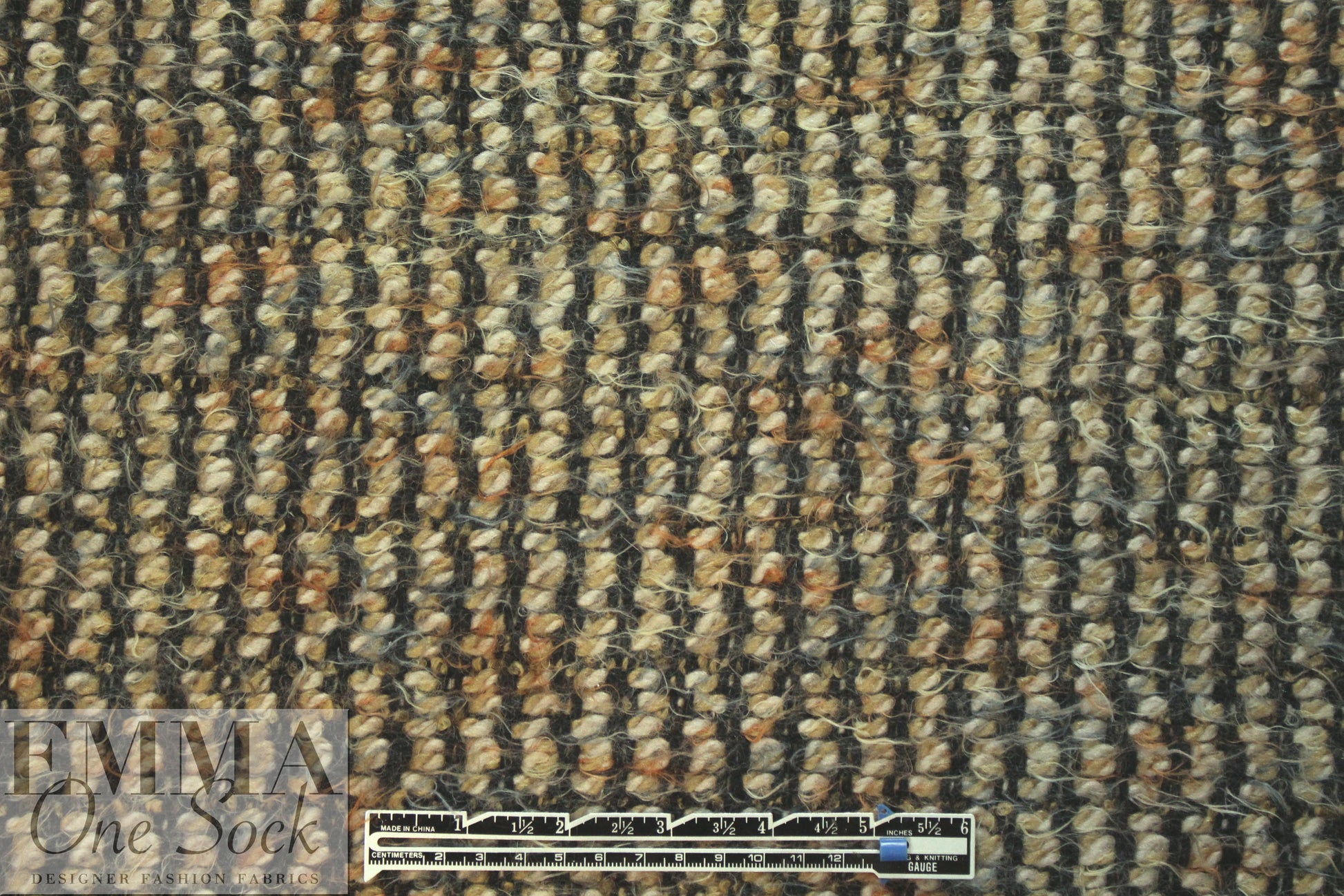 Italian chunky boucle'-textured woodsy tones woven