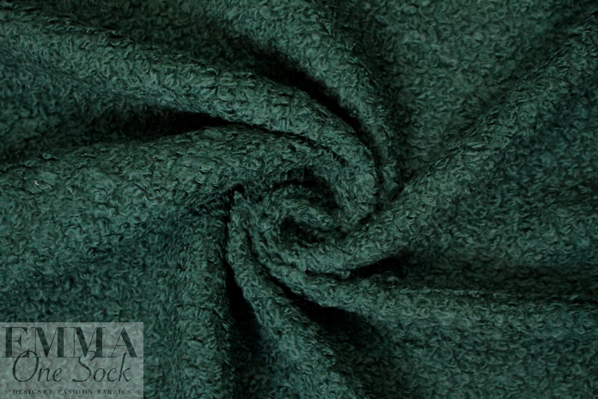 famous designer Italian thick wool boucle' - forest 1.875 yd