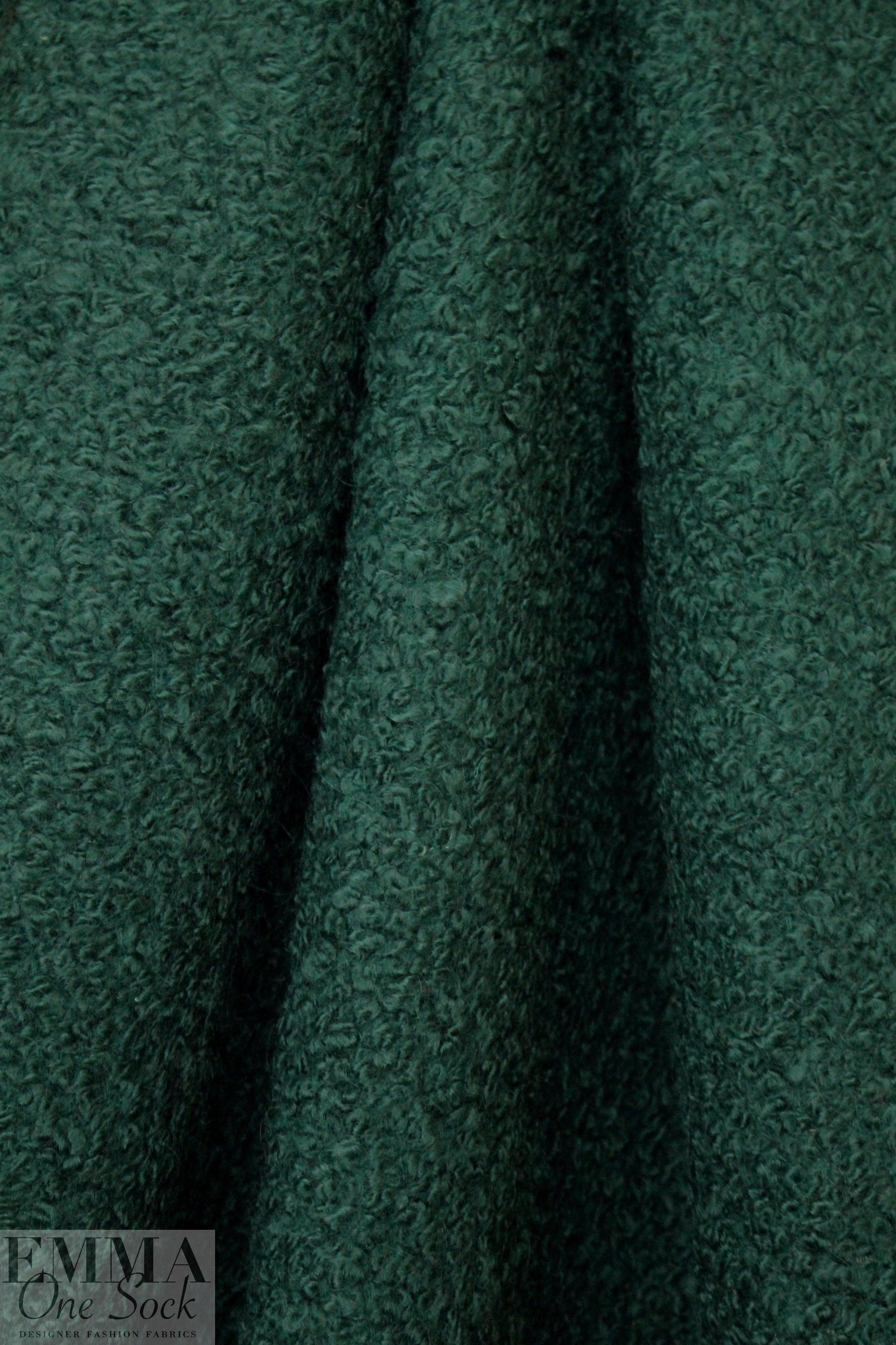 famous designer Italian thick wool boucle' - forest