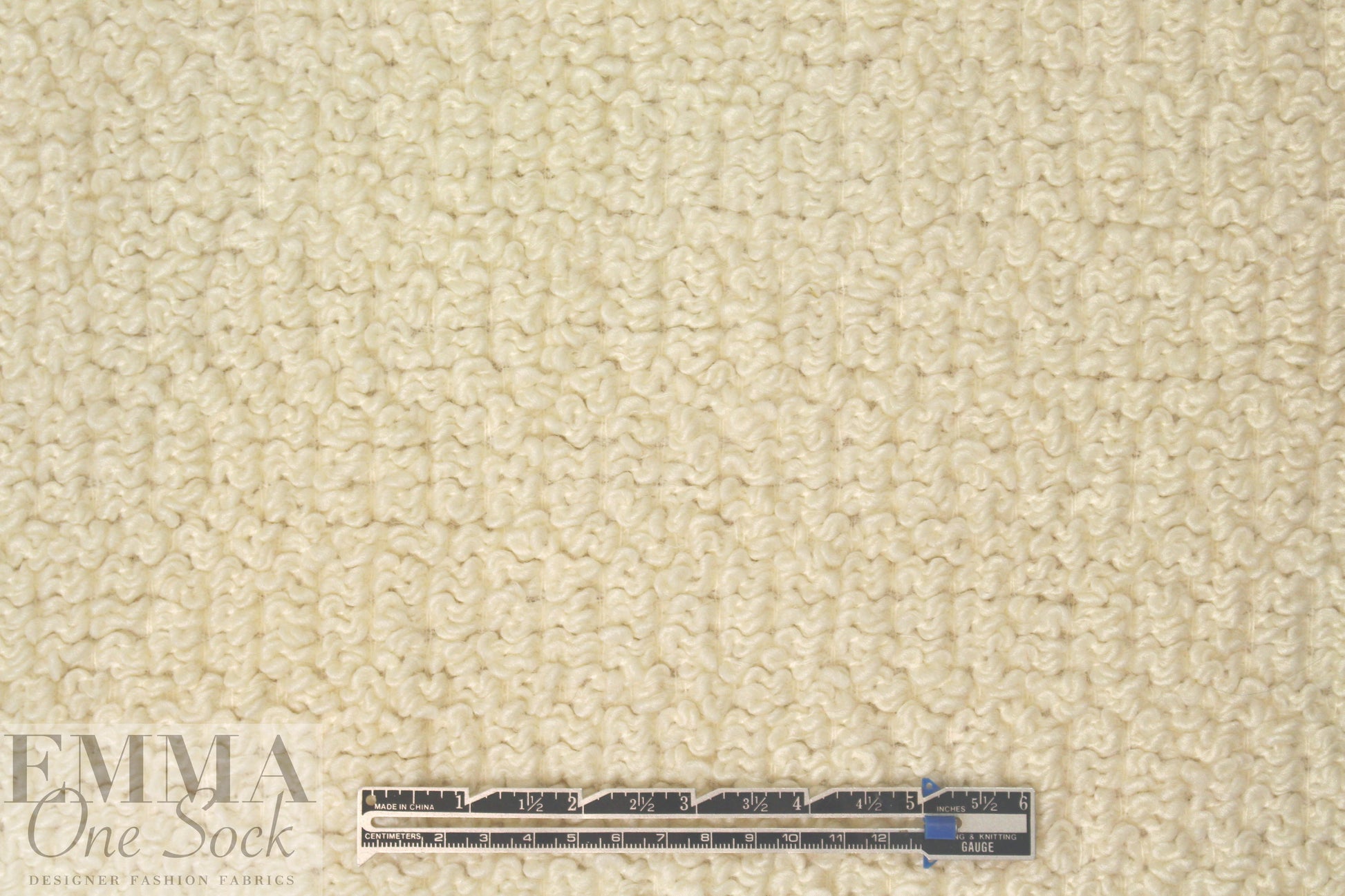 famous designer Italian thick wool boucle' - ivory