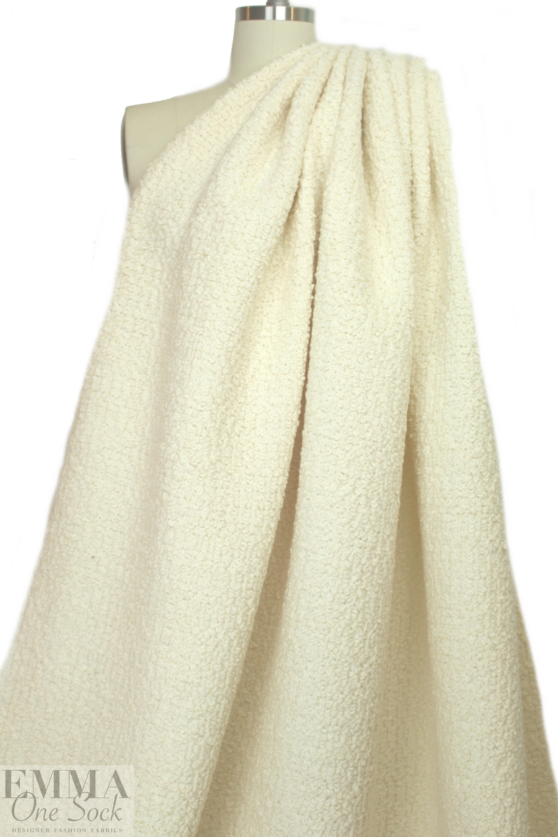 famous designer Italian thick wool boucle' - ivory
