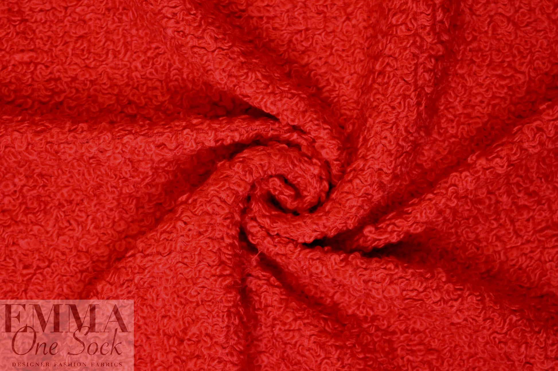 famous designer Italian thick wool boucle' - red 1 yard
