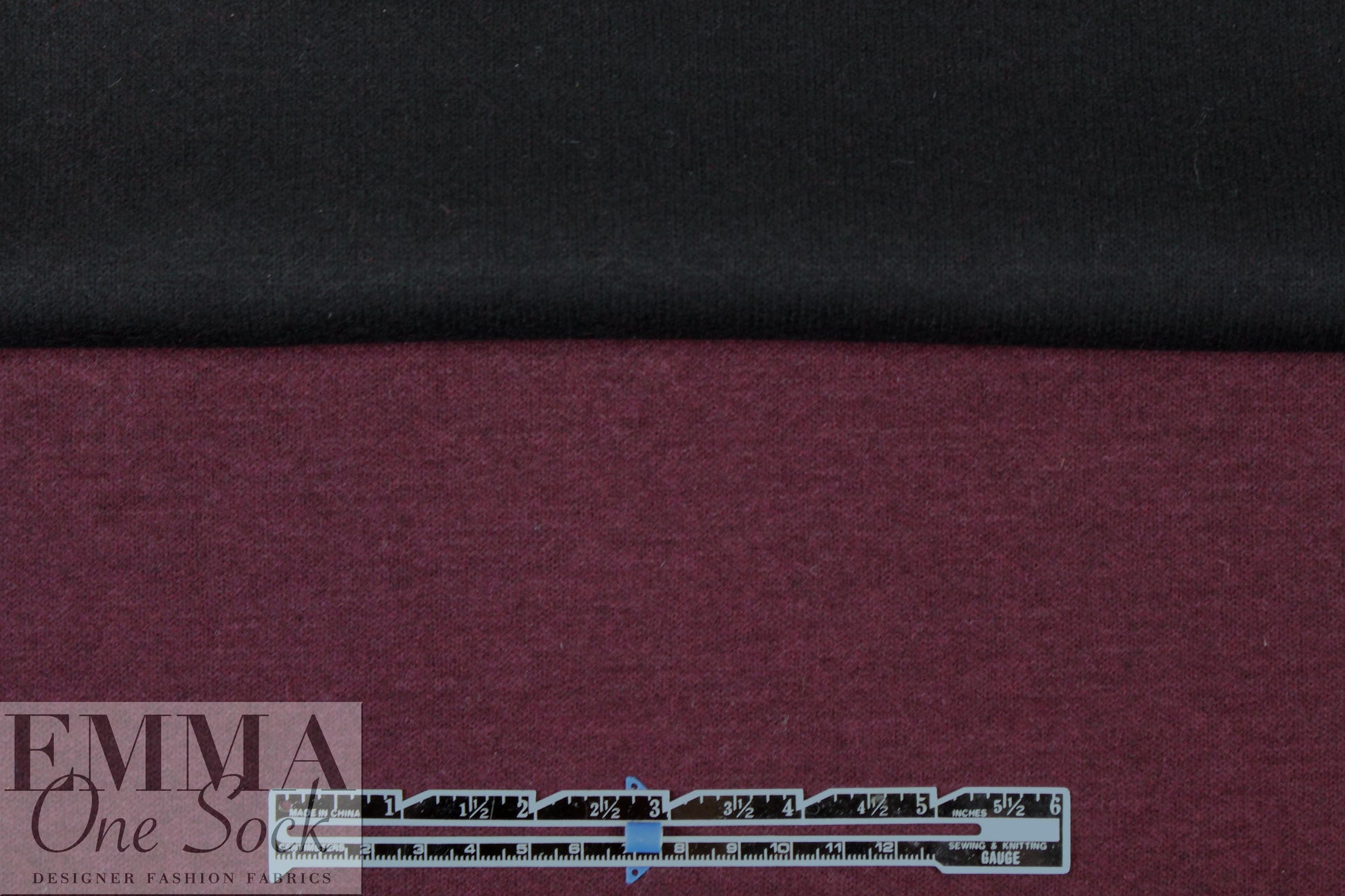 Italian two-sided wool doubleknit - merlot/black 1.625 yds