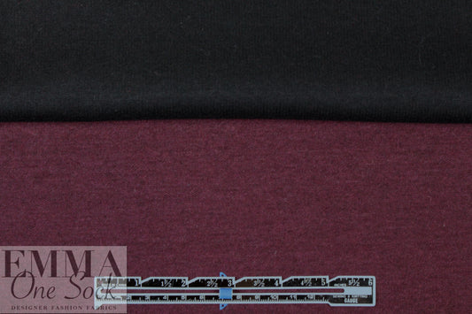 Italian two-sided wool doubleknit - merlot/black 1.625 yds