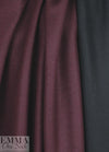Italian two-sided wool doubleknit - merlot/black 1.625 yds