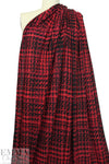 NY designer houndstooth printed sweater knit - red/black