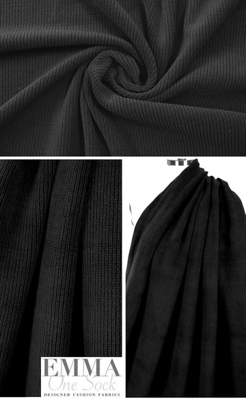 Italian 2-ply poly/viscose sweater knit - black