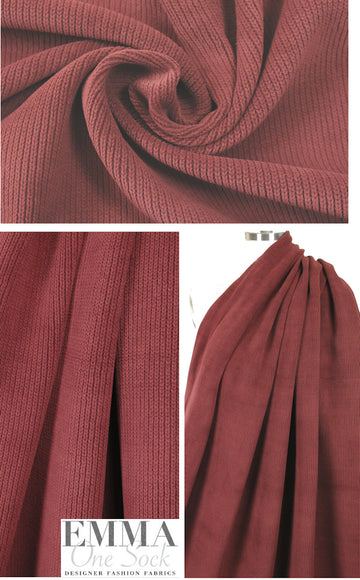 Italian 2-ply poly/viscose sweater knit -brick