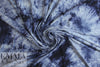 CA designer blue tones tie dye viscose knit