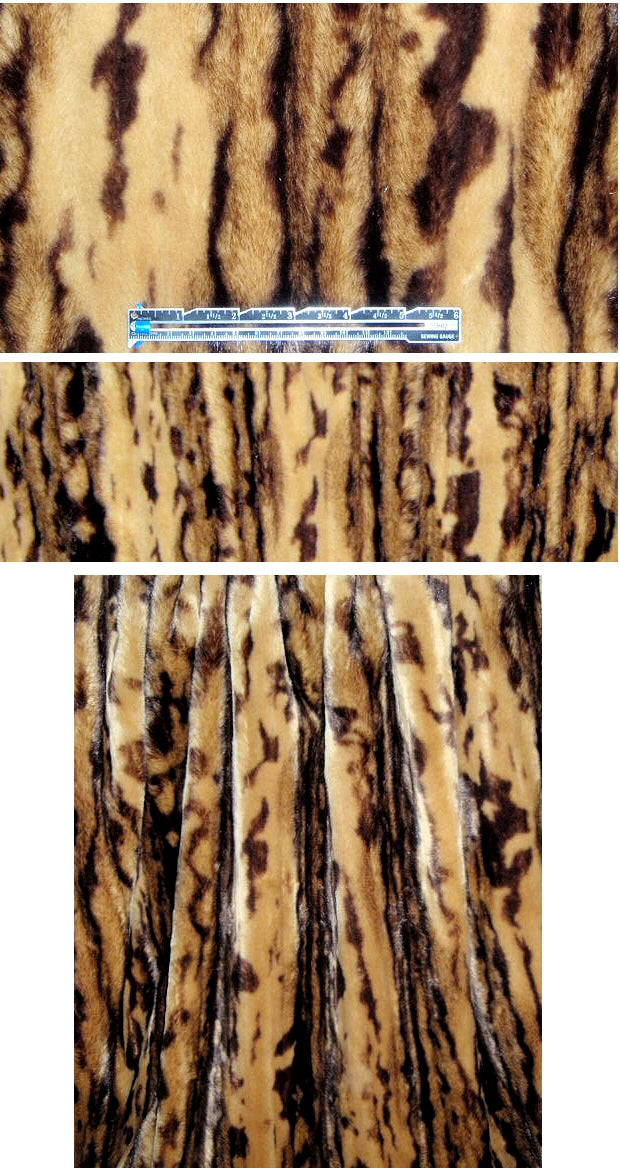Tissavel tan/espresso animal faux fur 2 yds