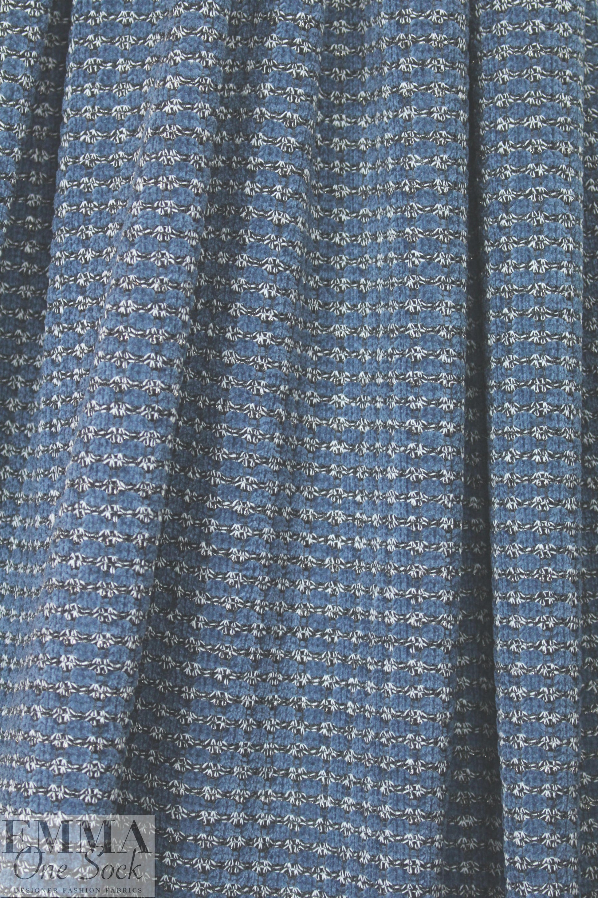 novelty knit double-sided sweater knit - denim blue