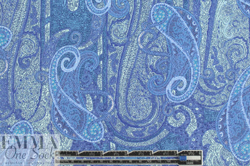 T0ri Richard paisley blues screen printed cotton lawn