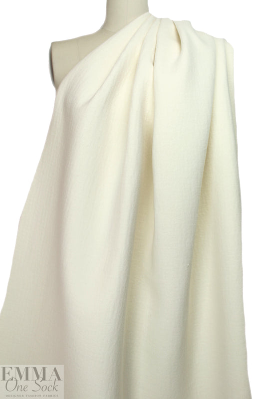 famous designer wool/cashmere doublecloth - ivory