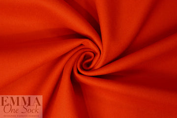 famous designer virgin wool coating - orange-red