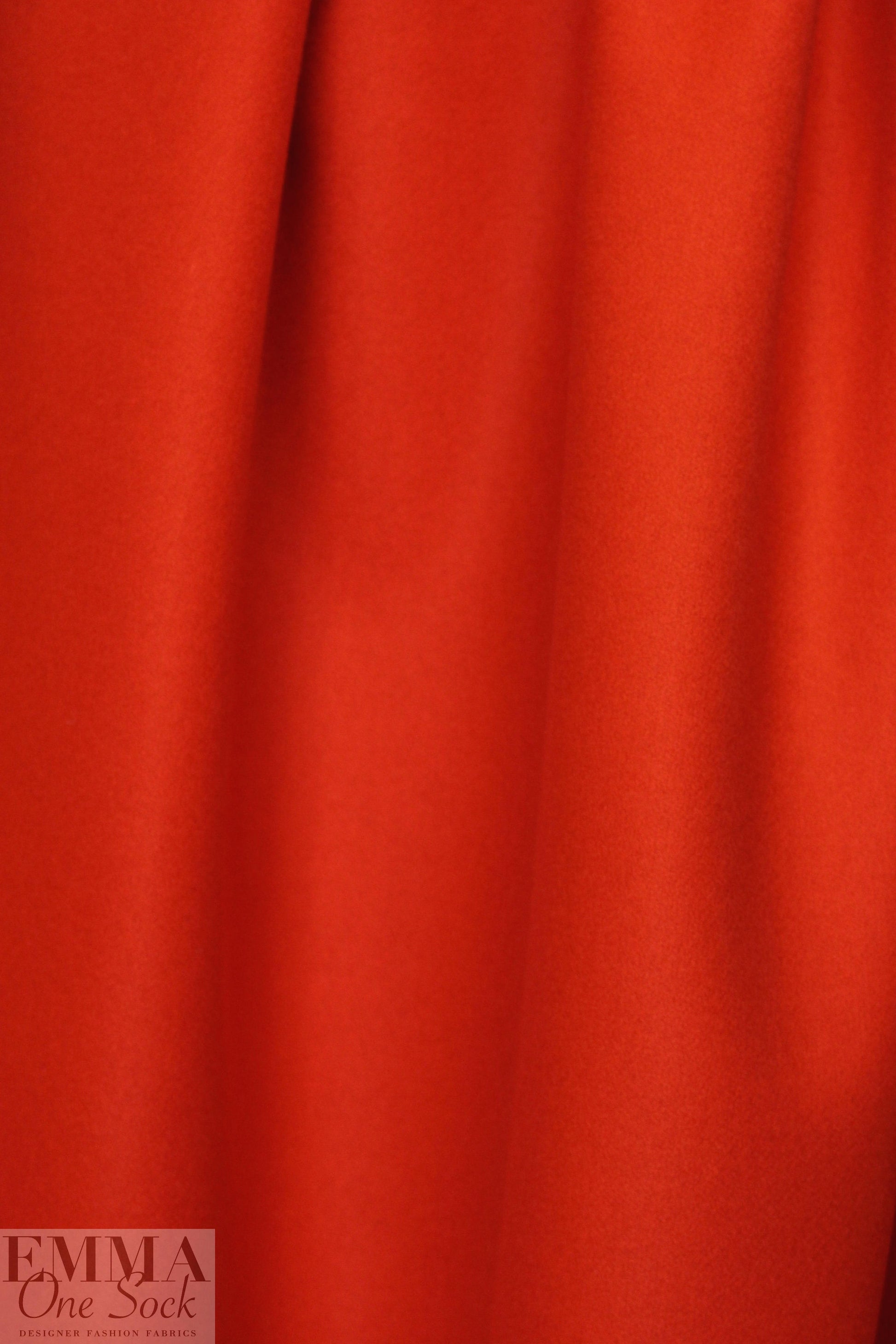 famous designer virgin wool coating - orange-red