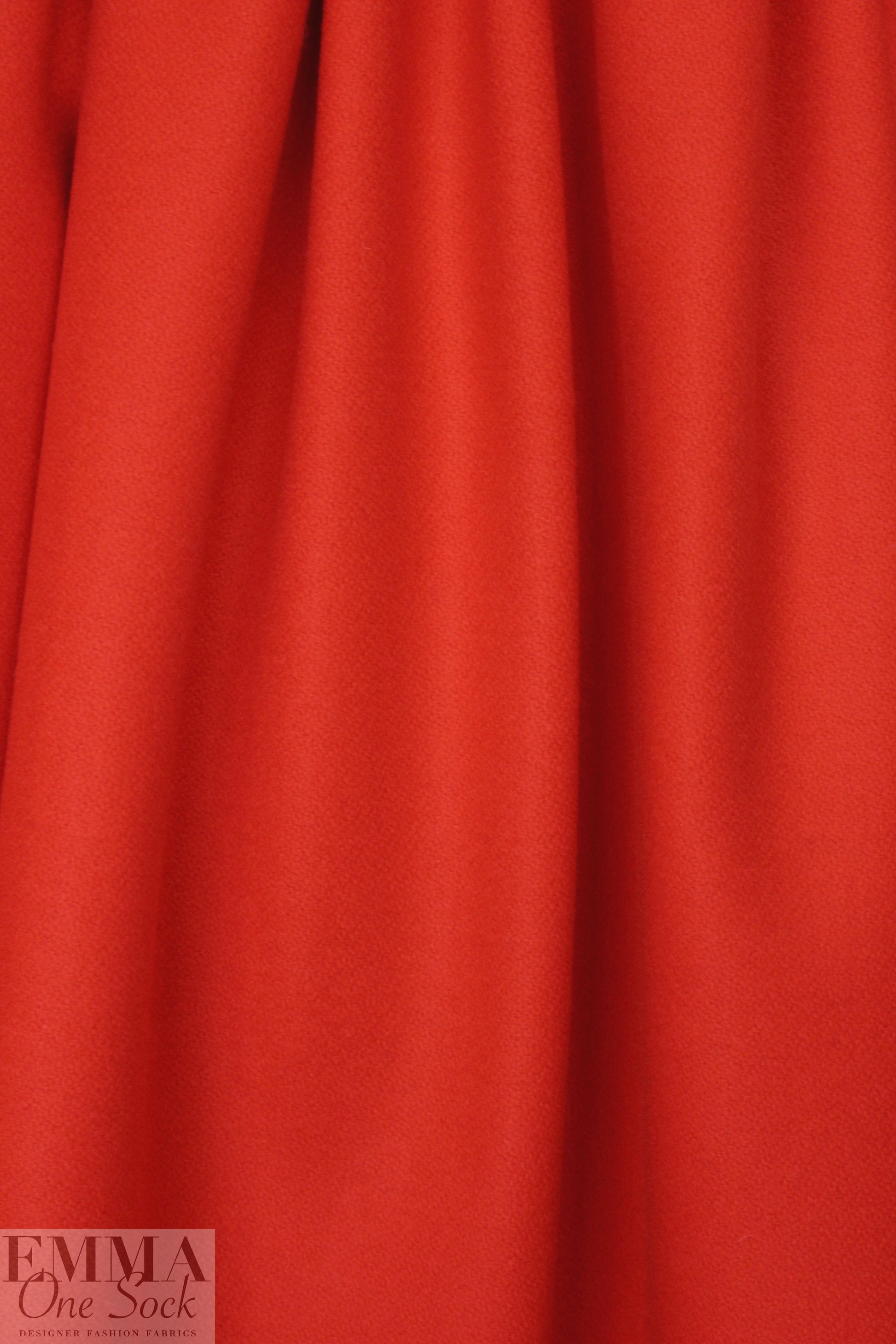 famous designer virgin wool coating - fiesta red 3 yd