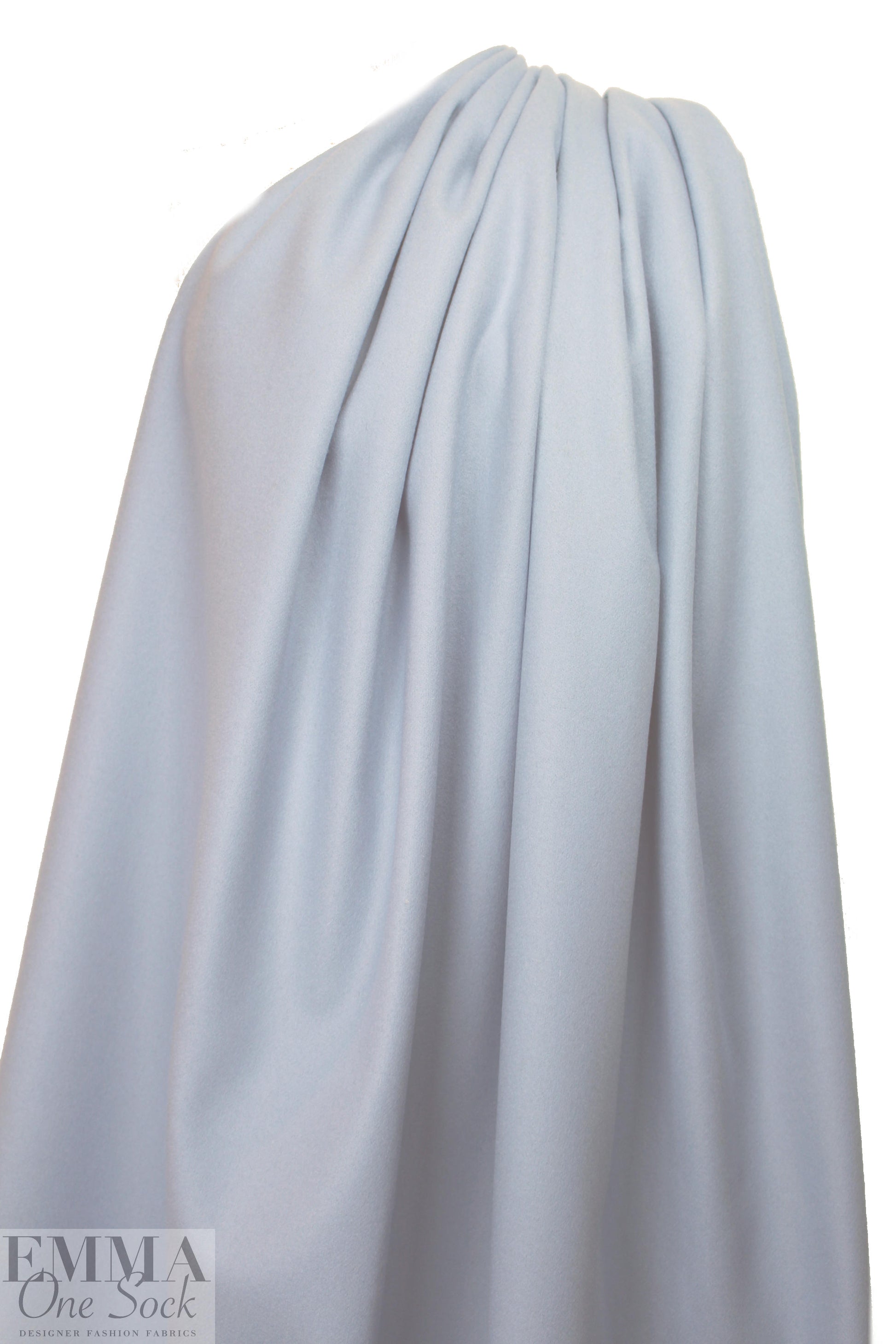 famous designer virgin wool coating - shadow blue 2.5 yd