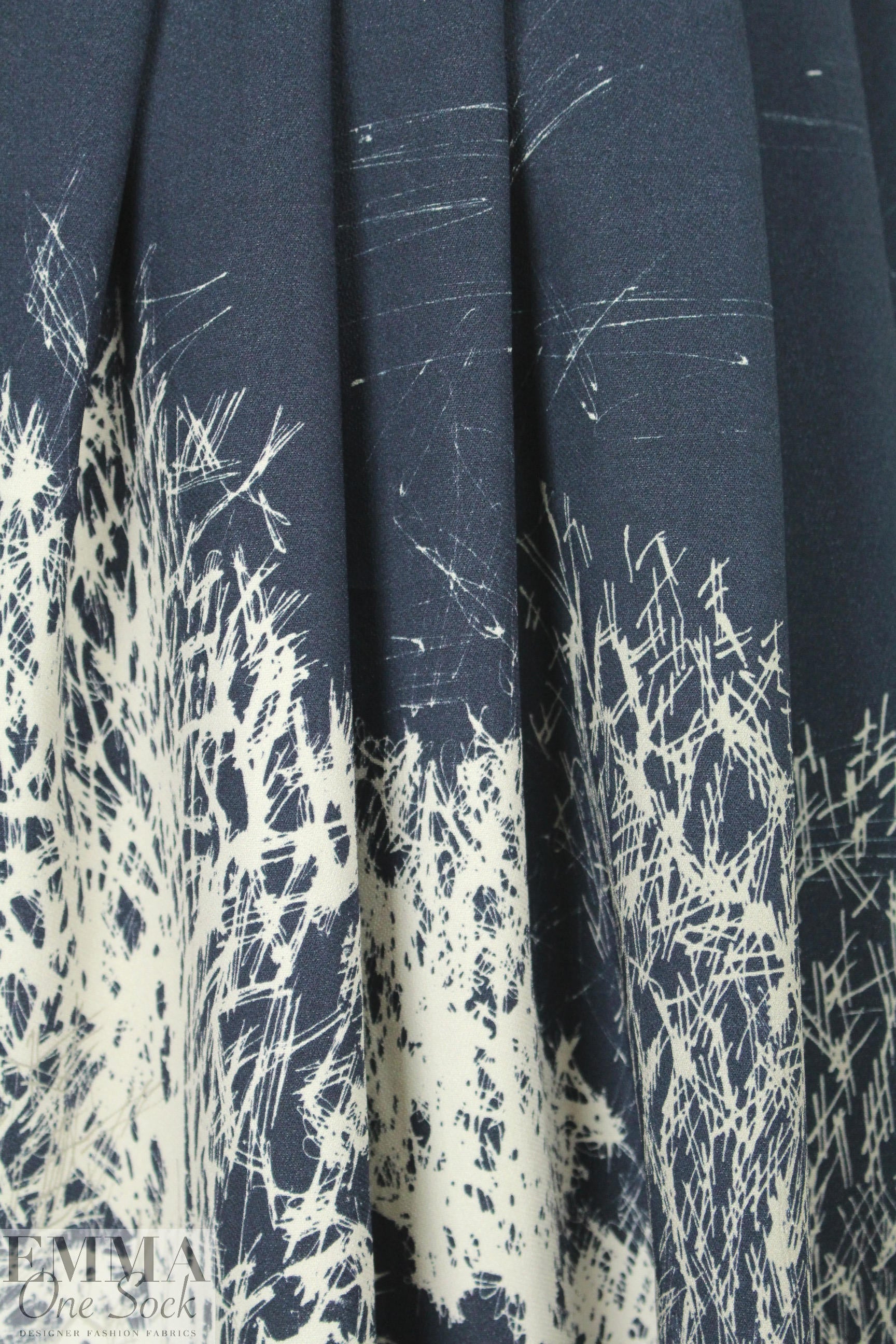 Italian viscose stretch forest scene panel woven