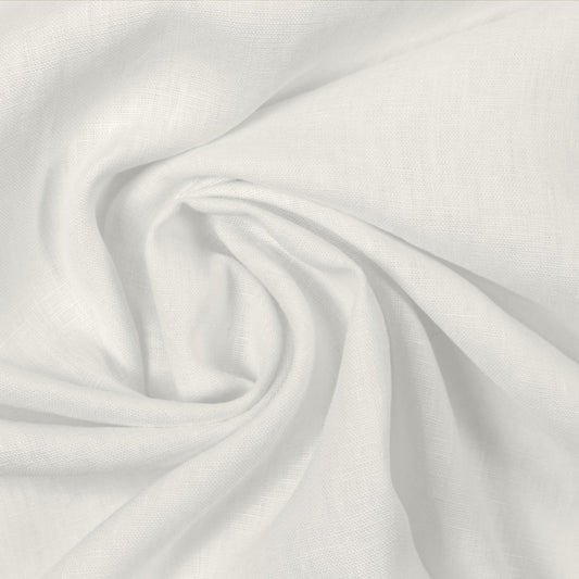 European medium weight tumbled linen - white