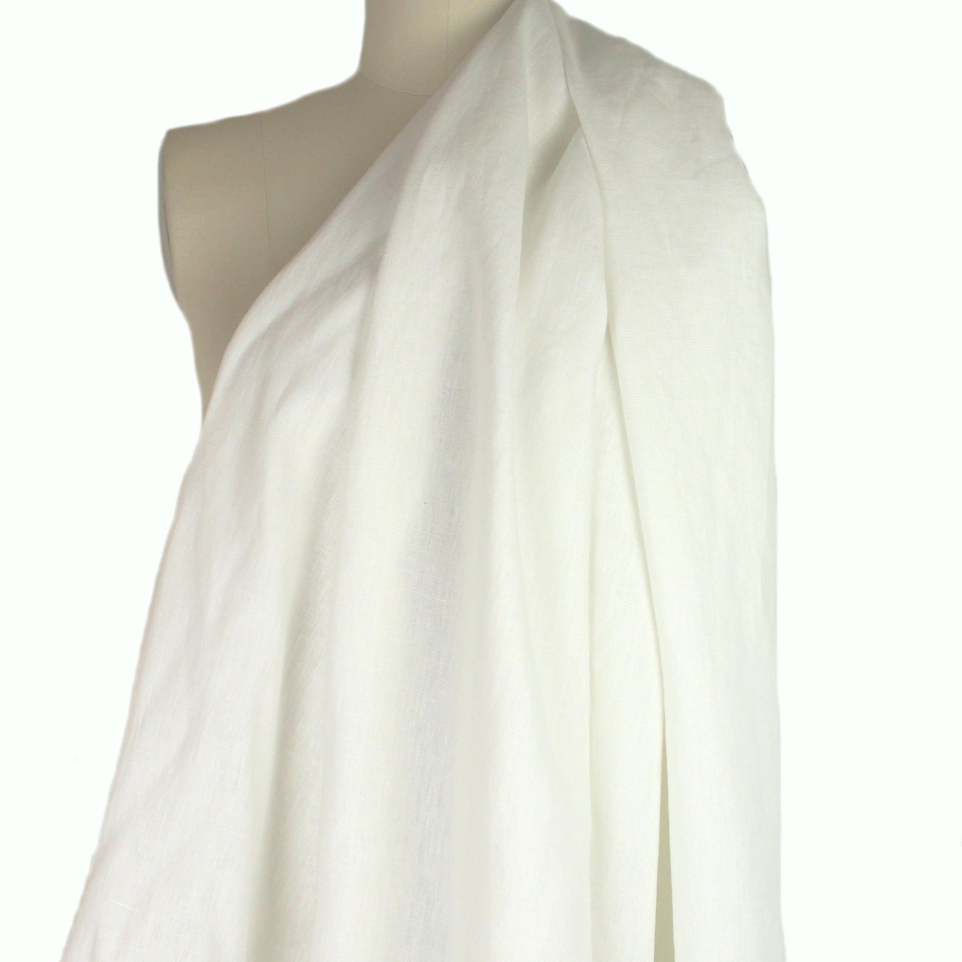 European medium weight tumbled linen - white