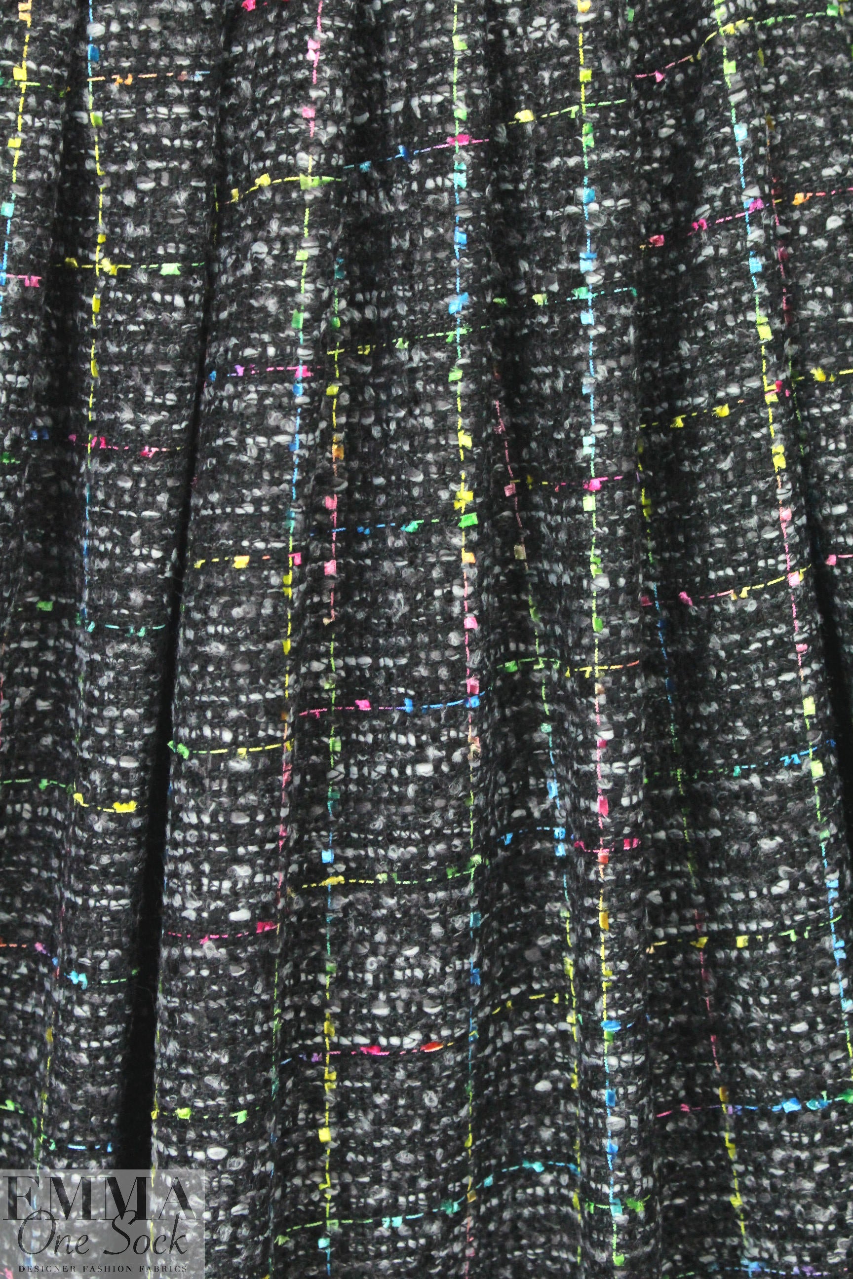 Italian 'flag grid' tweed wool blend woven 2 yds