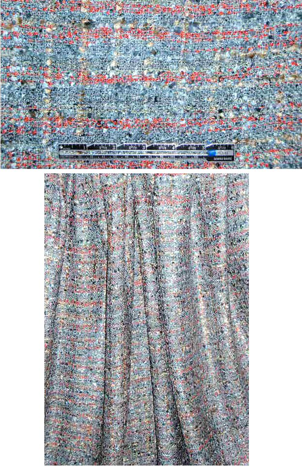 French-style tweed viscose boucle' - mandarin/slate