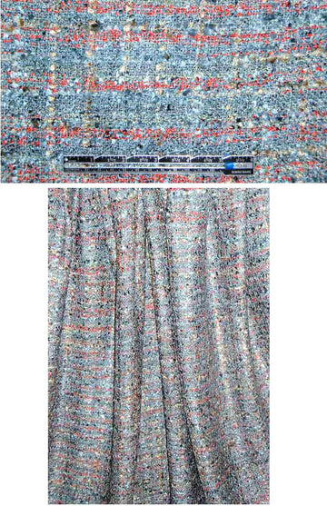 French-style tweed viscose boucle' - mandarin/slate