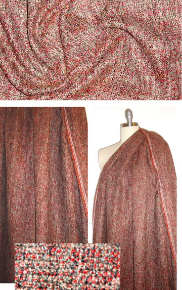 washable tweed suiting - spicy red/camel