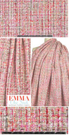 'Chanel tweed' sparkly boucle' - pink/coral 1.5 yds
