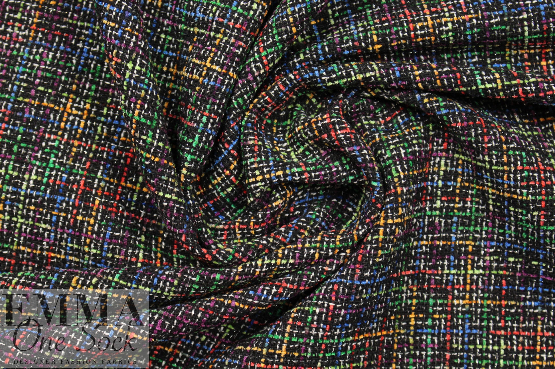 'Chanel-style' tweedy boucle' - black/multi .5 yds