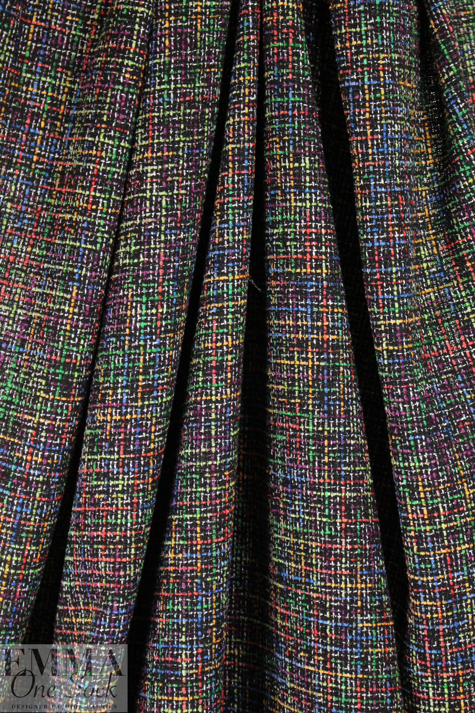'Chanel-style' tweedy boucle' - black/multi
