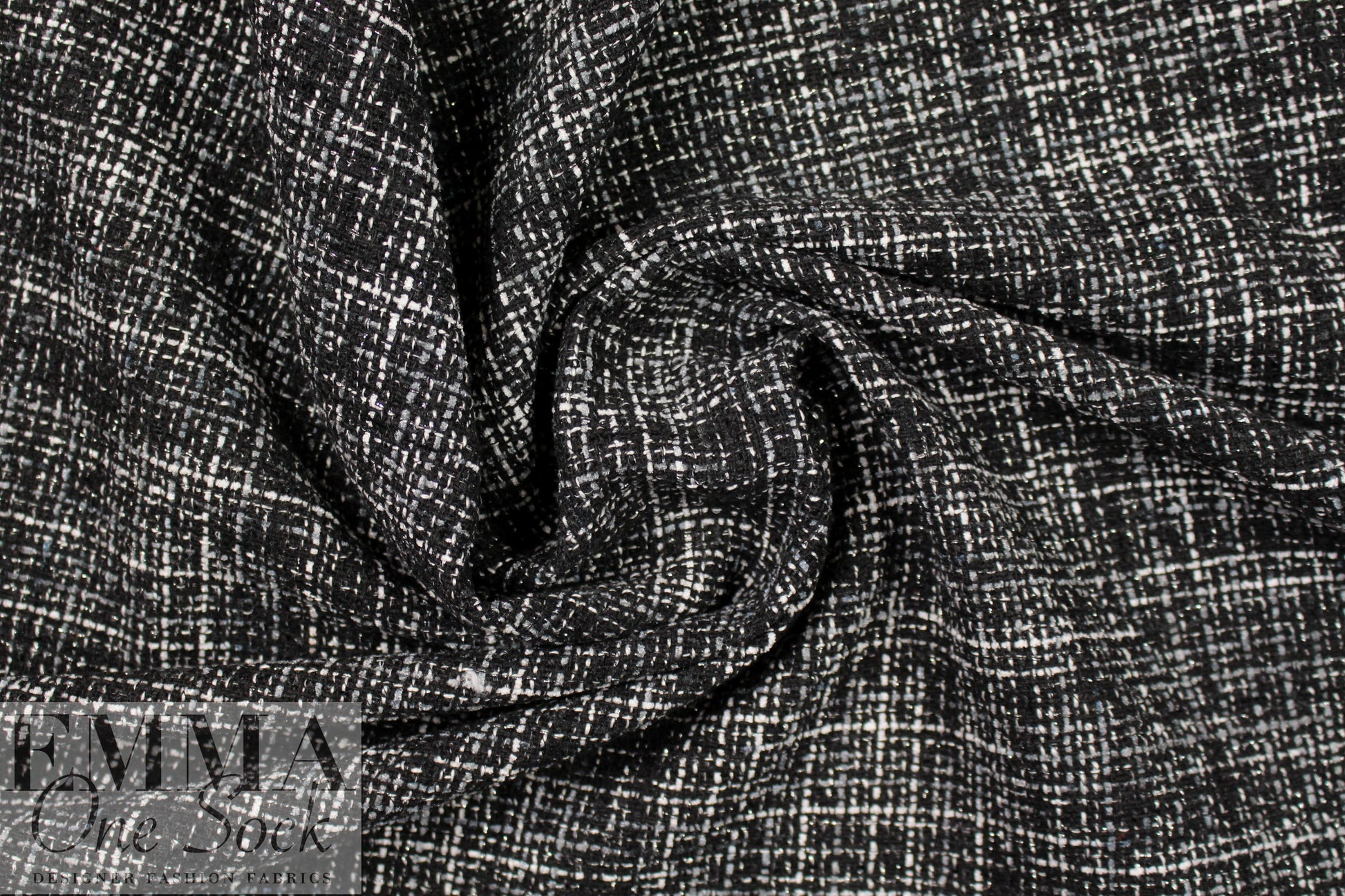 'Chanel-style' tweedy boucle' - black/white/gray .75 yds