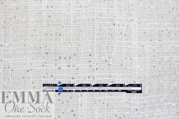 textured basketweave sequin tweed suiting - snow white 1.75 yd