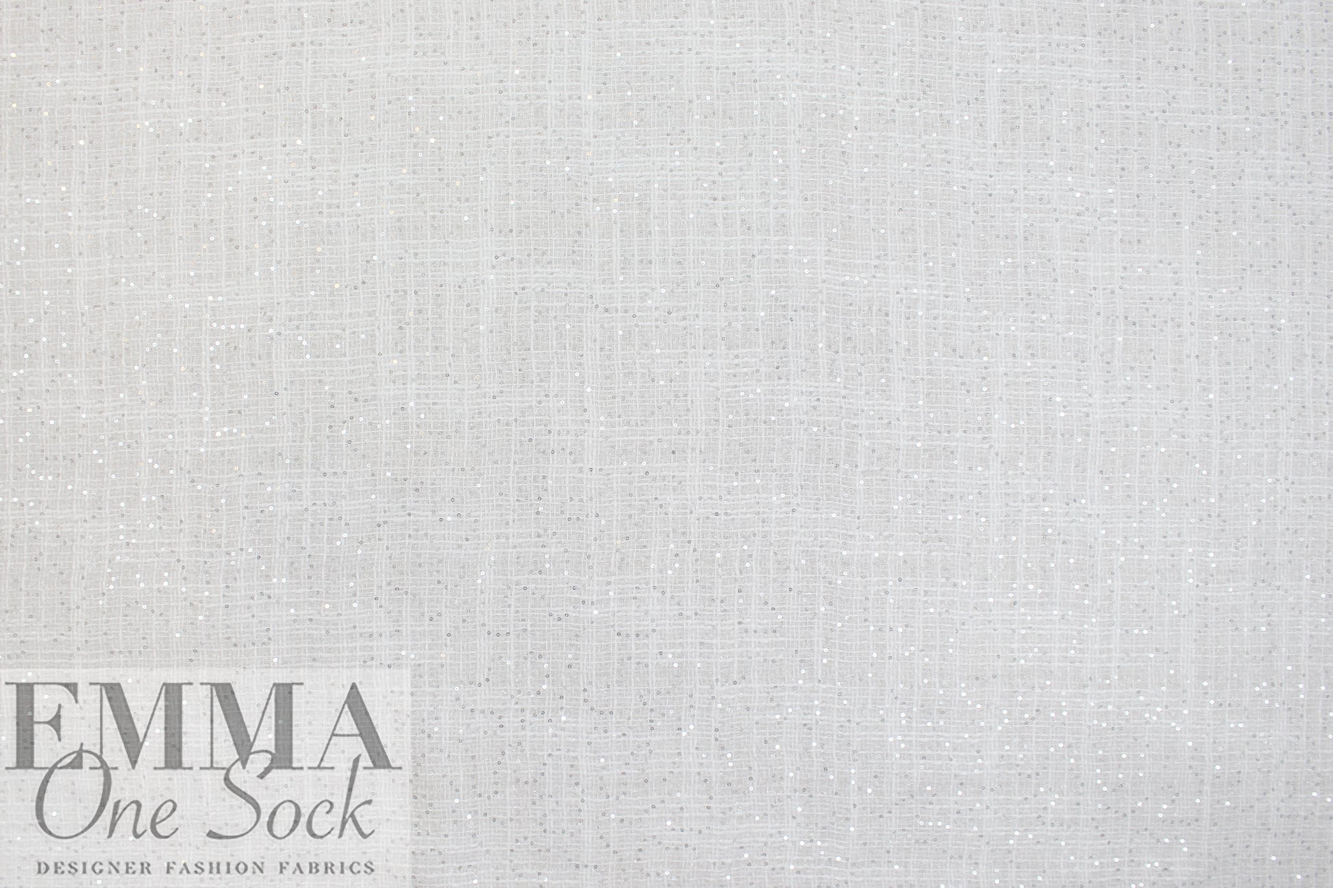 textured basketweave sequin tweed suiting - snow white 1.5 yd